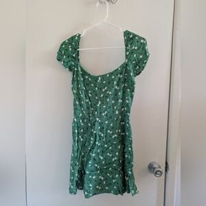 Reformation Telluride Mini Dress in Green Floral Print "Pico"
